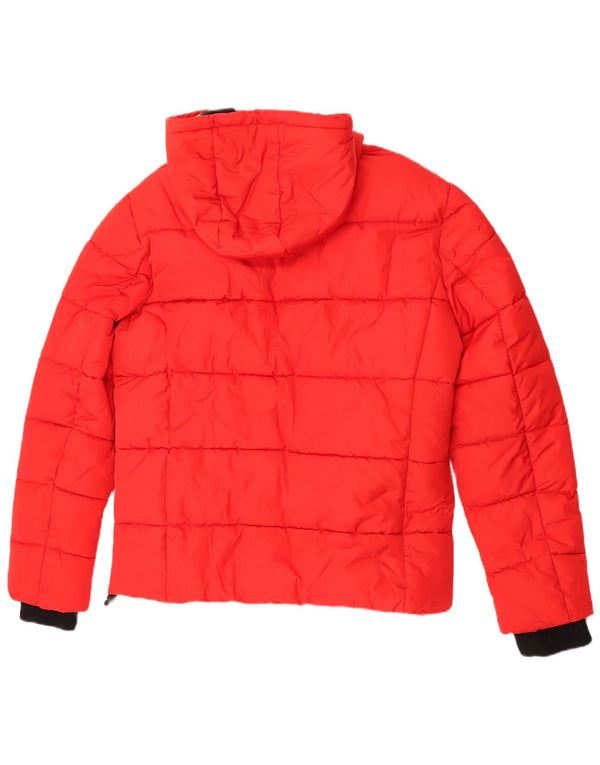 Superdry Veste matelassée à capuche pour hommes UK 40 Large Rouge Polyester