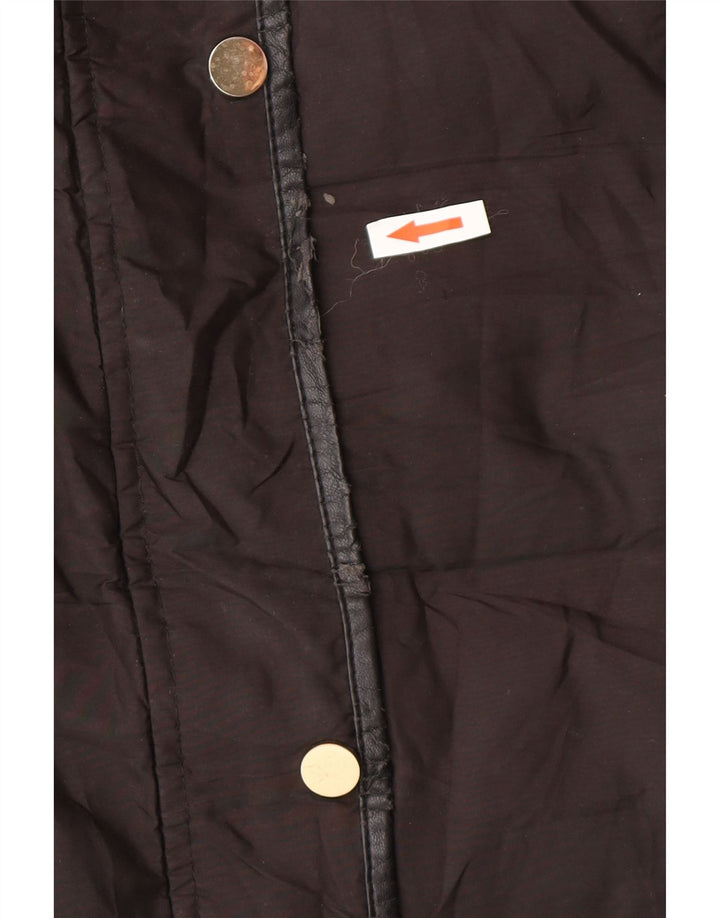 Zara Veste matelassée à capuche pour femme UK 16 Large Noir Polyester Hiver