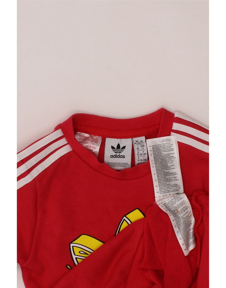 ADIDAS Sweat-shirt graphique pour bébé fille 18-24 mois en coton rose