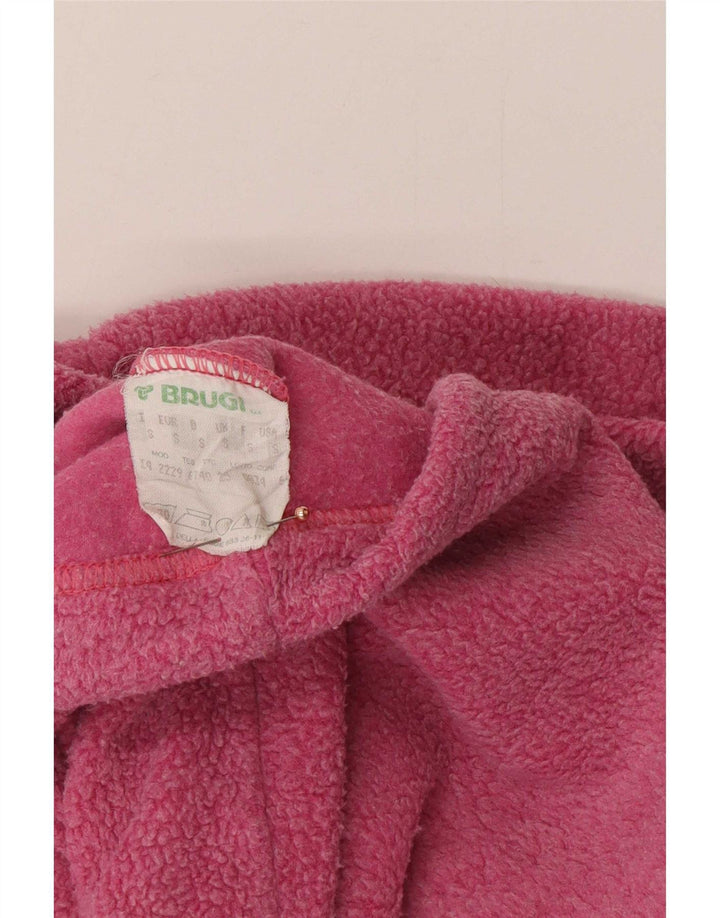 Brugi Pull Polaire Graphique à Col Zippé pour Homme Petit Rose Polyester