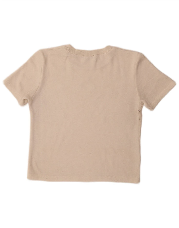 Zara Femme T-Shirt Top UK 12 Beige Moyen