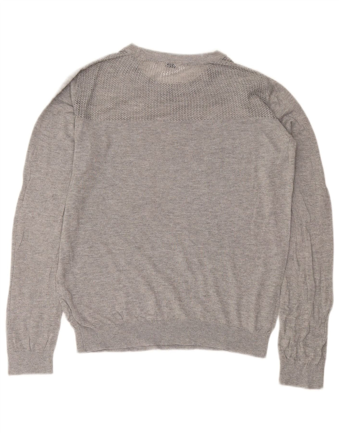 Jack Wills Pull à col rond pour femme UK 12 Gris moyen Coton