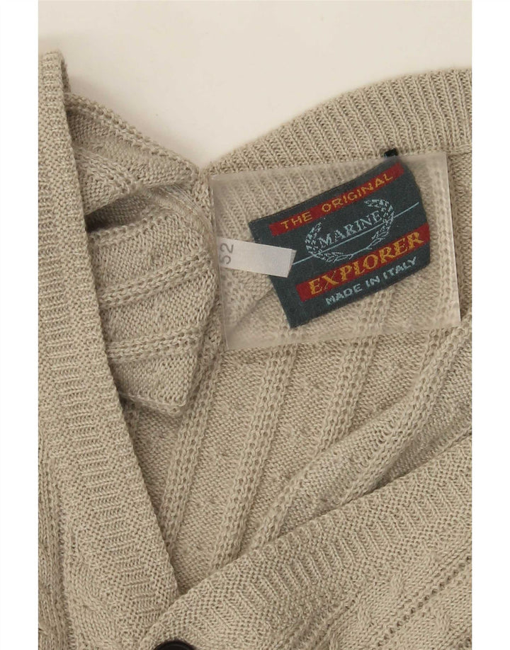 Explorer Cardigan Homme Pull IT 52 Large Beige Laine