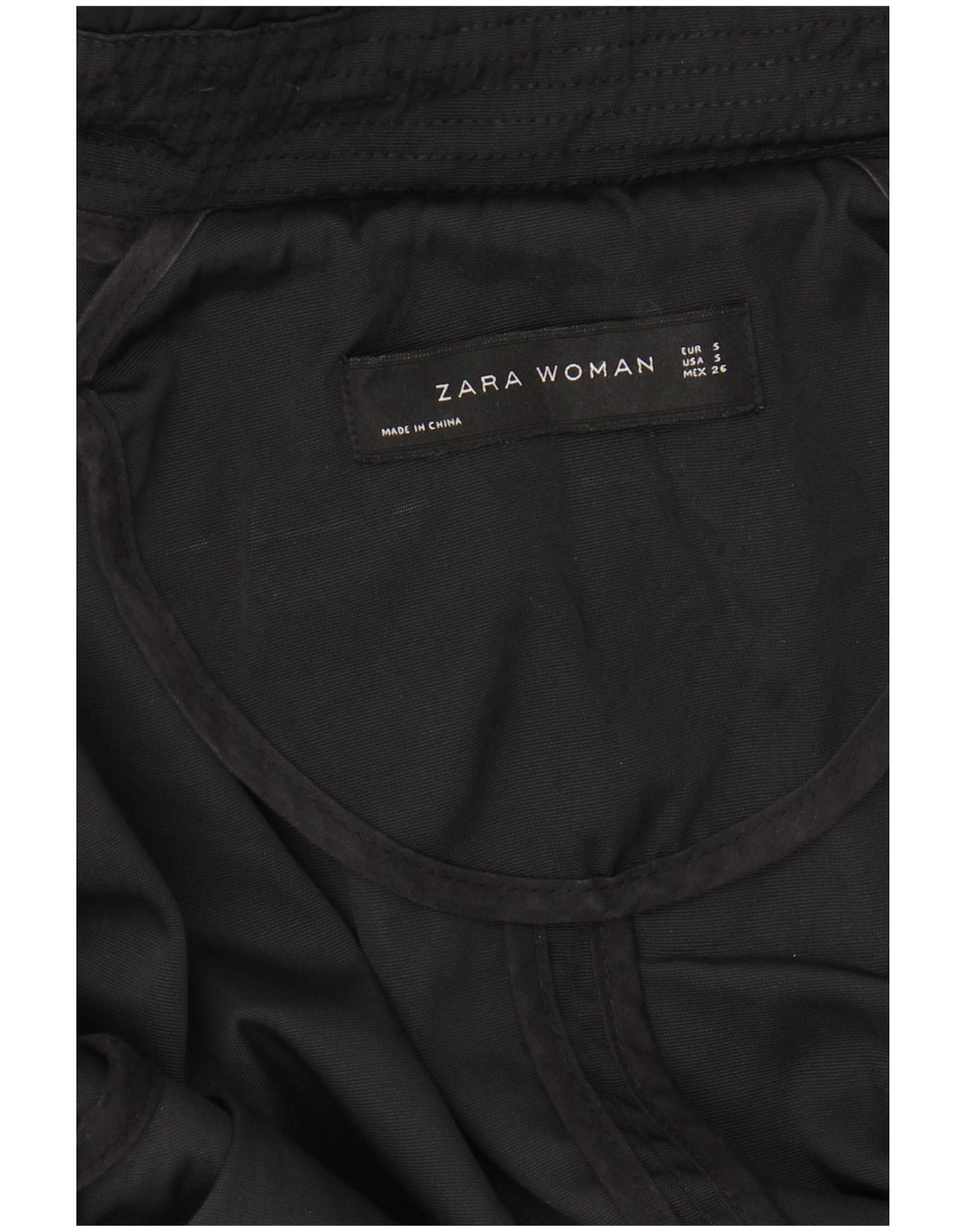 ZARA Veste parka surdimensionnée à capuche pour femme UK 10 Small Noir