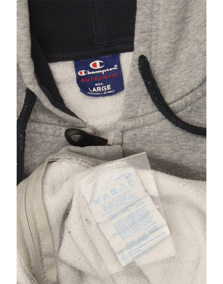 Champion Pull à capuche zippé pour homme, grand coton gris