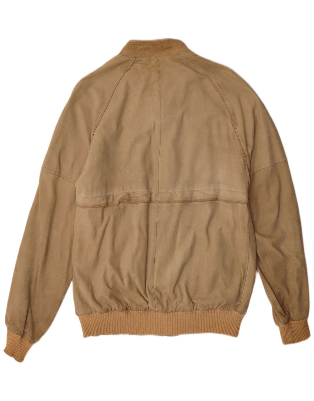 vintage Homme Daim Bomber Jacket IT 52 XL Coton Marron