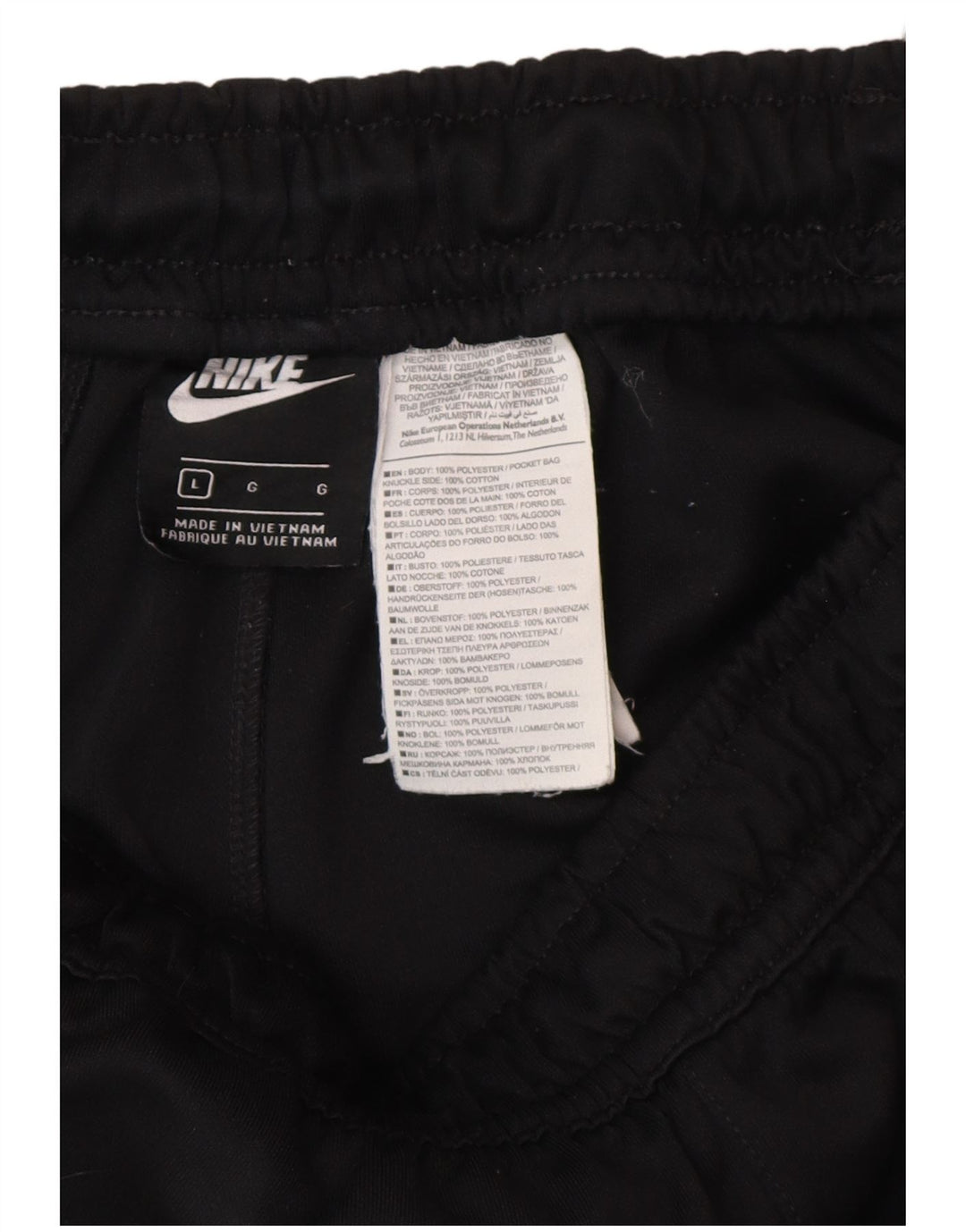Nike Pantalon de survêtement graphique pour homme Large Noir Polyester