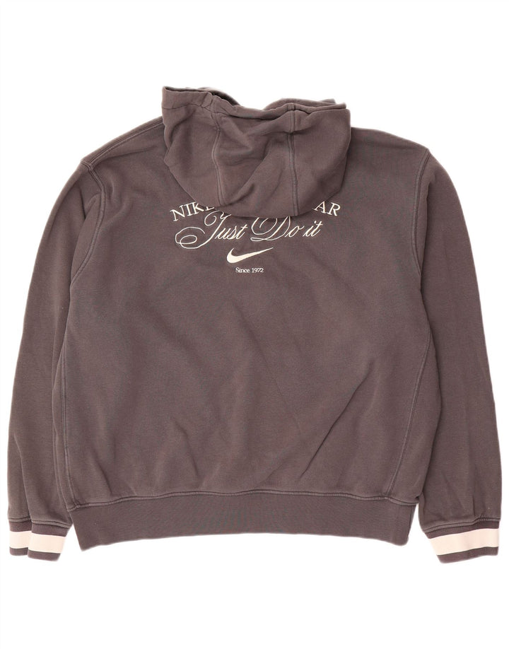 Nike Pull à capuche graphique pour homme en coton gris Taille L