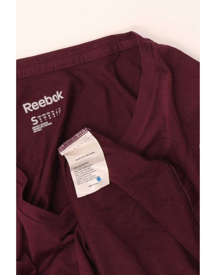 Reebok T-Shirt Femme UK 10 Petit Bordeaux Polyester