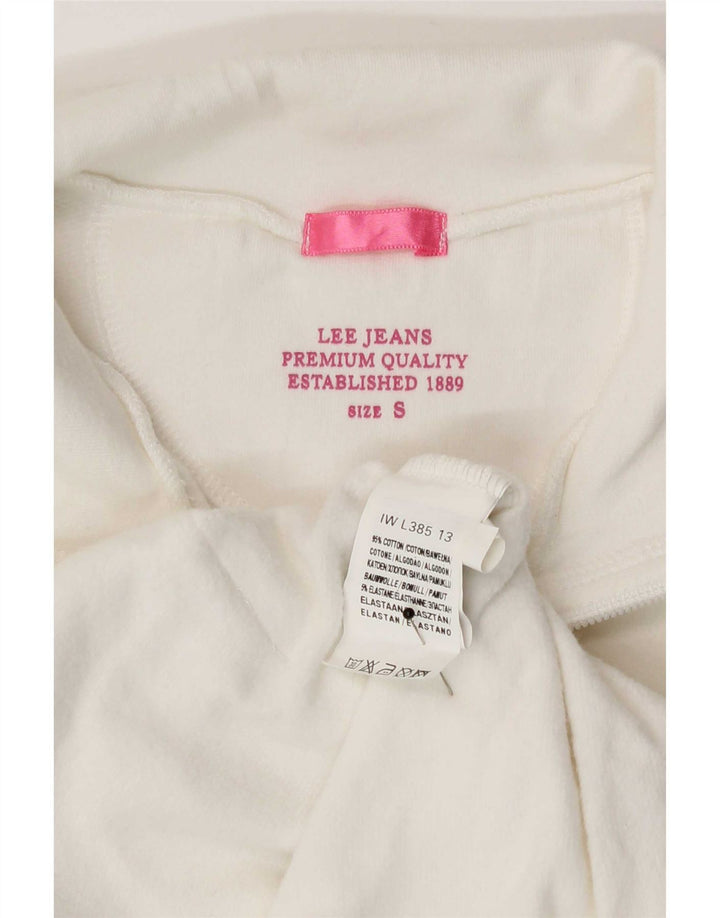 Lee Veste de survêtement pour femme UK 10 Petit coton blanc