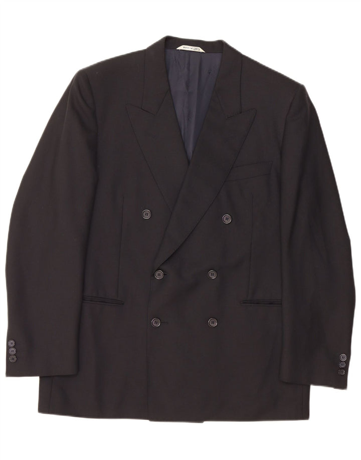 LANVIN Veste Blazer Double Boutonnage Homme EU 50 Grande Laine Vierge Noire