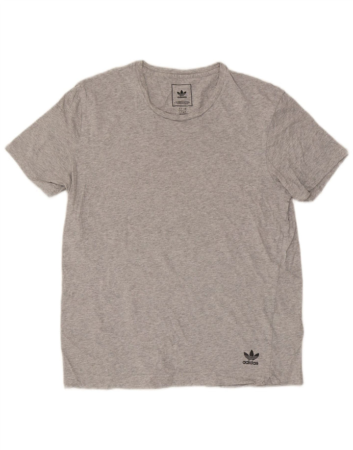 Adidas T-Shirt Homme Haut Large Gris Moucheté Coton