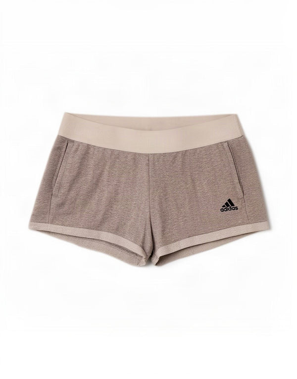 Adidas Short de sport graphique pour femme UK 16/18 Grand gris en coton color block