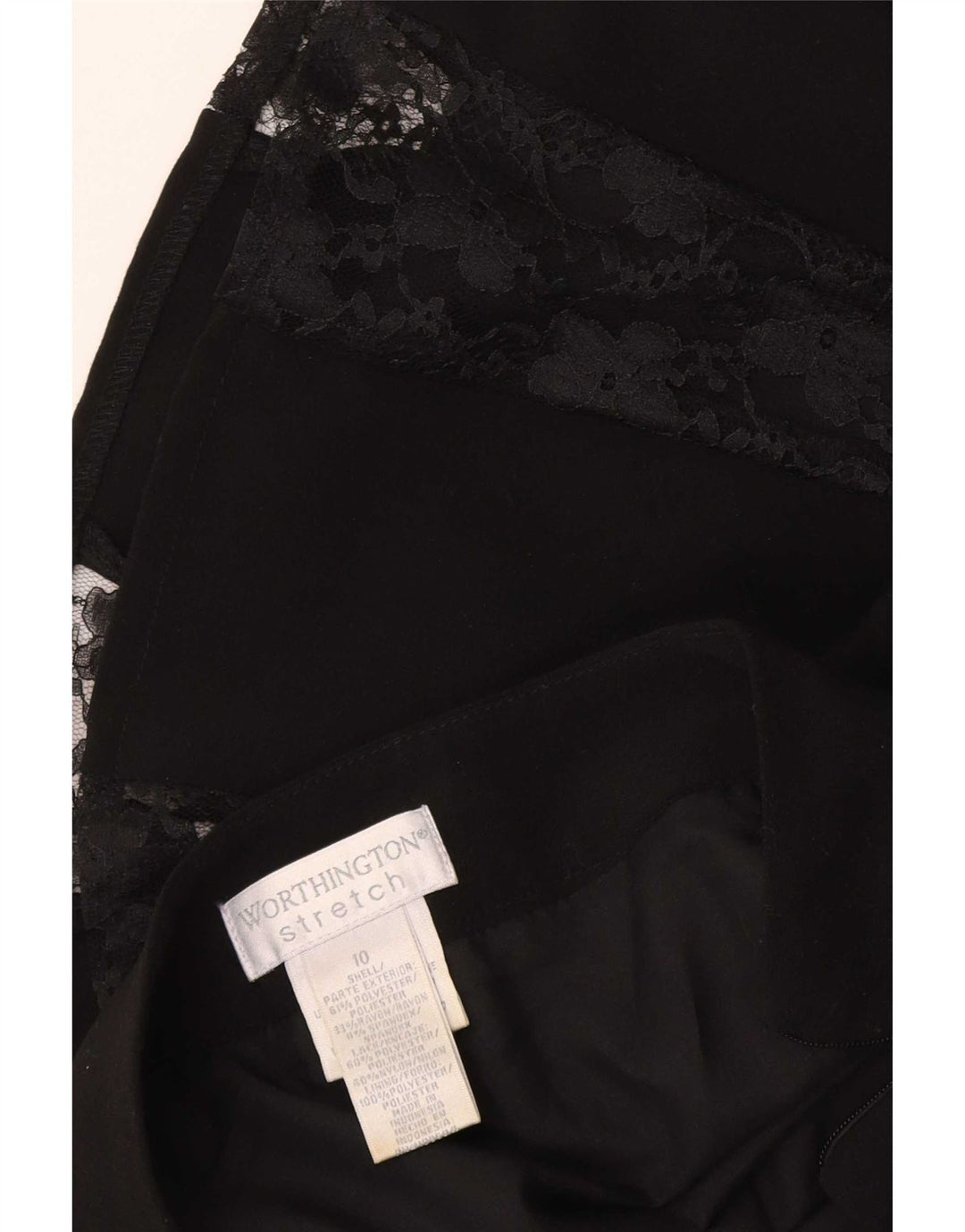 Worthington Jupe plissée pour femme US 10 Large W34 Noir Polyester