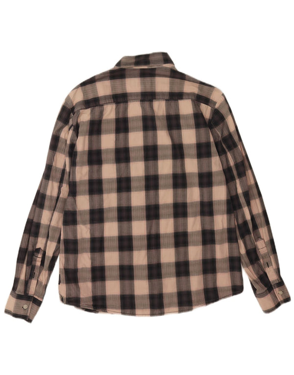 Armani Jeans Chemise en flanelle coupe classique pour homme XL en coton à carreaux beige