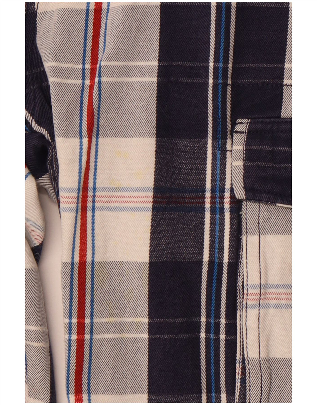 CREW CLOTHING Short Cargo Homme Moyen W32 Bleu Marine à Carreaux Coton