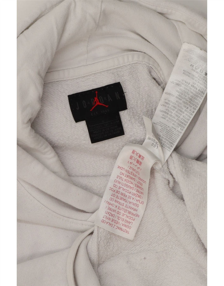 JORDAN Pull à capuche garçon 12-13 ans Grand Blanc Coton
