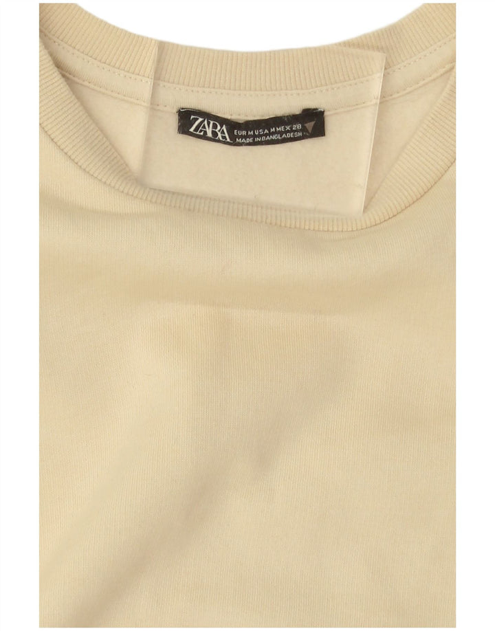 Zara Sweat-shirt pour femme UK 14 Medium Off White Coton