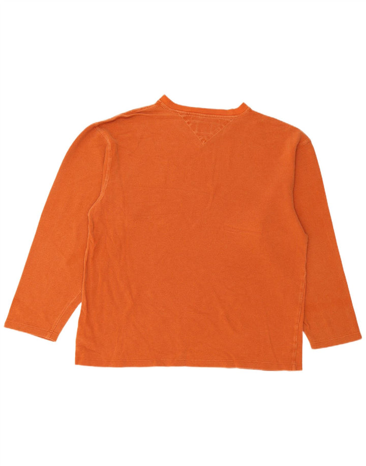 TOMMY HILFIGER Mens Top Long Sleeve Large Orange Cotton