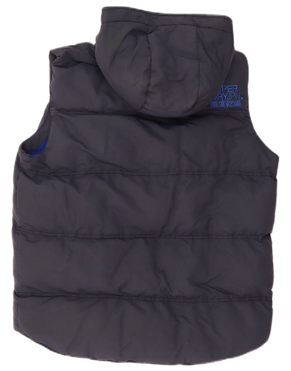 Superdry Gilet rembourré à capuche pour homme UK 42 XL Bleu marine Nylon