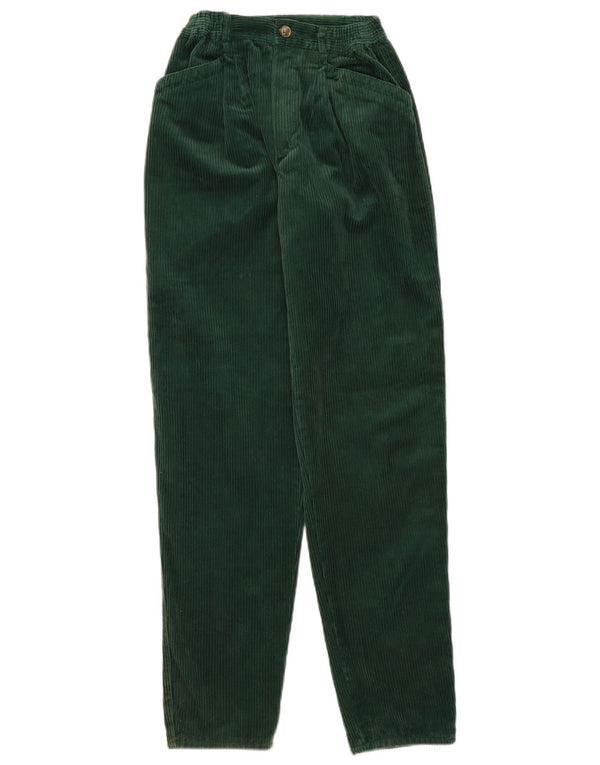 Pantalon en velours côtelé slim femme vintage IT 42 Medium W28 L31 Coton vert