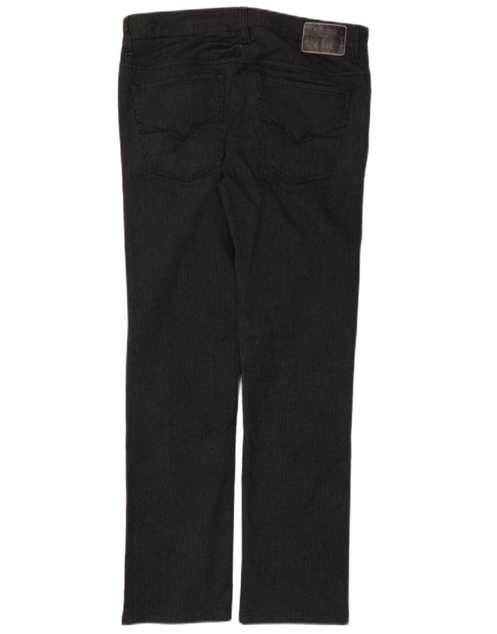 GUESS Pantalon décontracté droit pour homme W32 L30 Coton à fines rayures noires