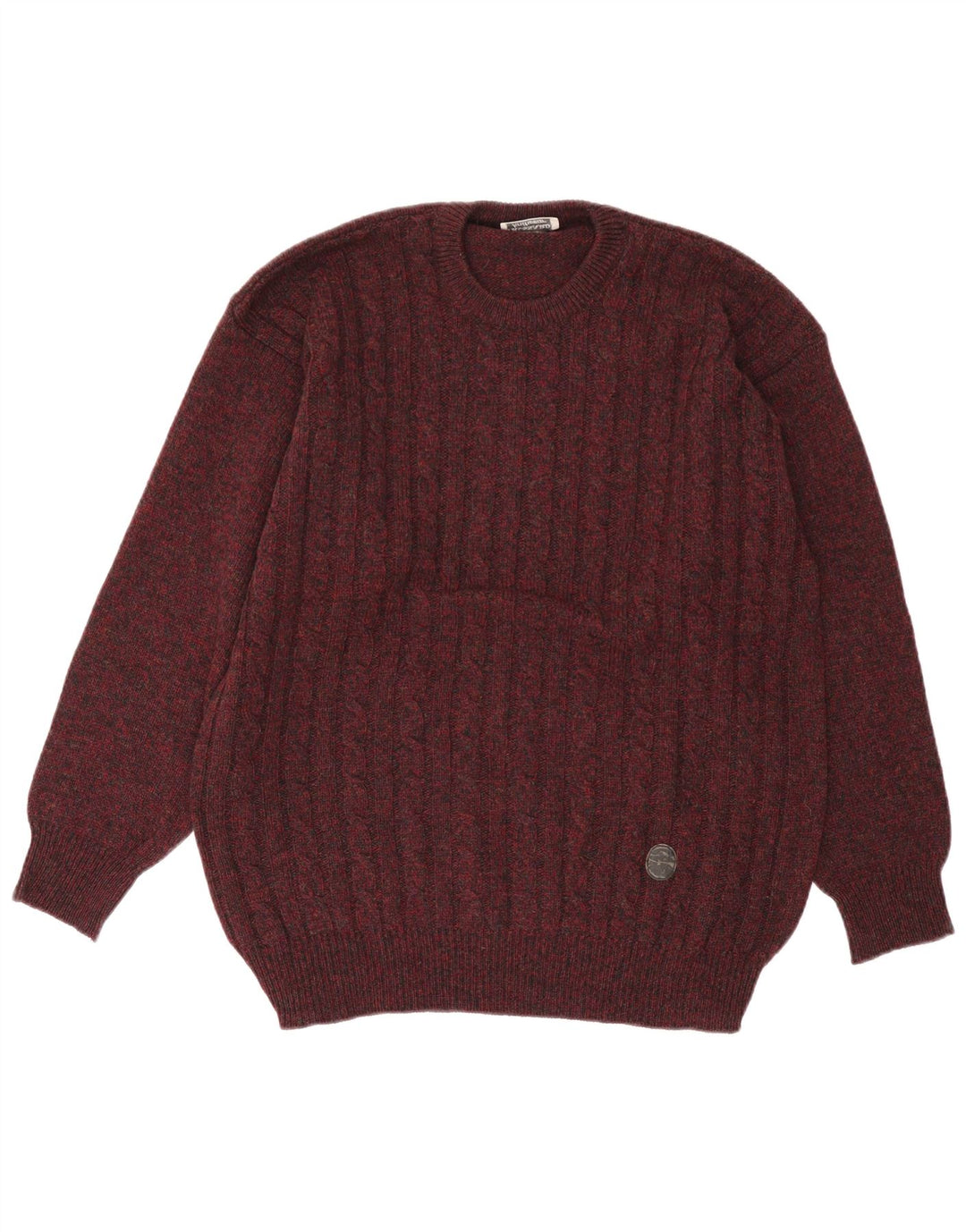 Trussardi Pull Col Rond XL Bordeaux Moucheté Homme