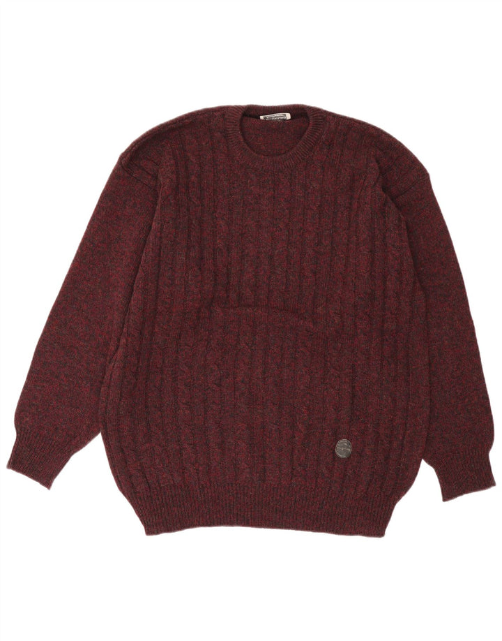 Trussardi Pull Col Rond XL Bordeaux Moucheté Homme