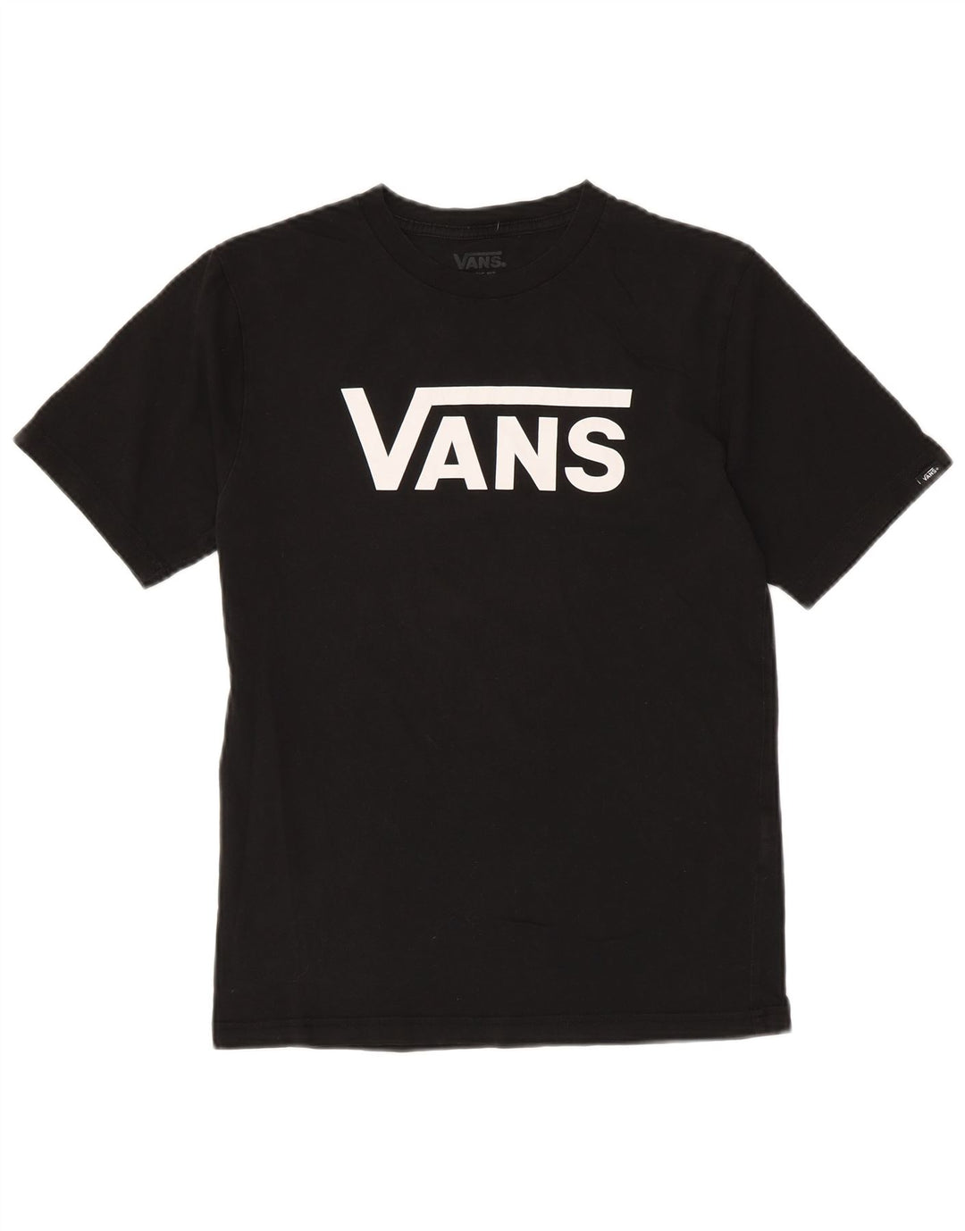 VANS T-shirt graphique coupe classique pour femme UK 14 grand coton noir