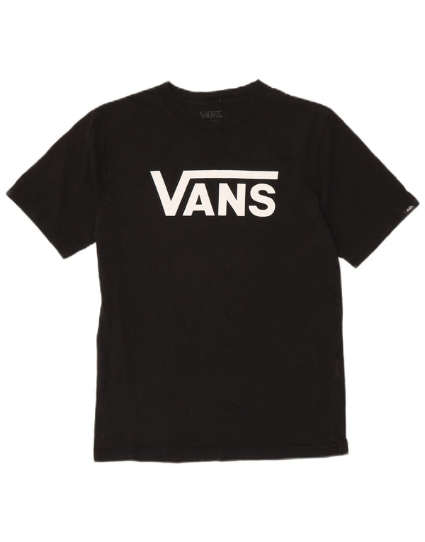 VANS T-shirt graphique coupe classique pour femme UK 14 grand coton noir