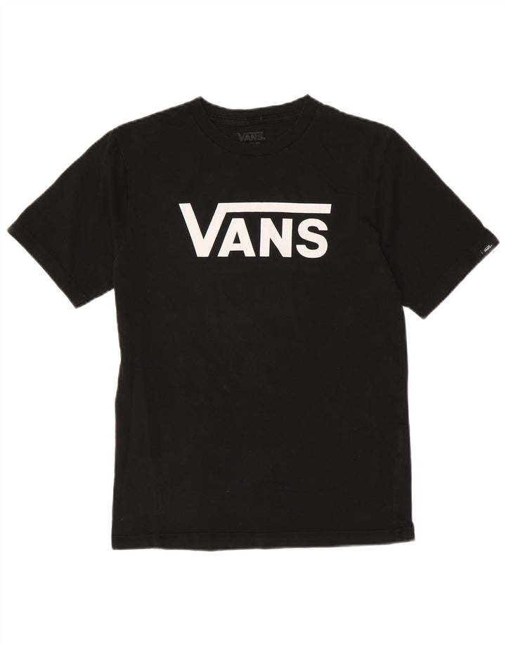 VANS T-shirt graphique coupe classique pour femme UK 14 grand coton noir