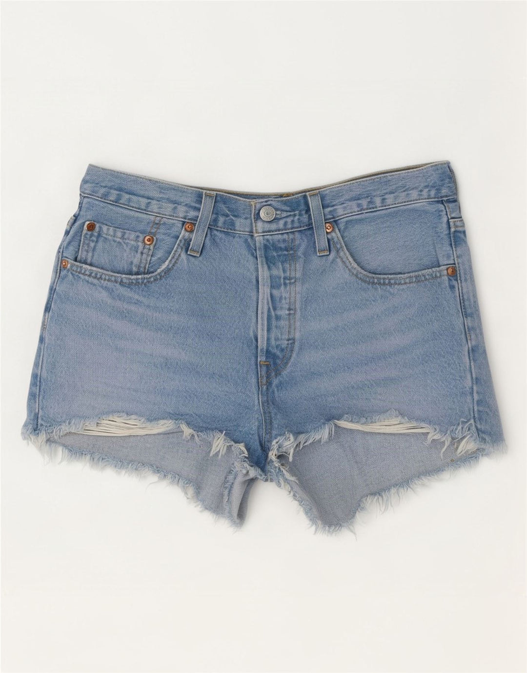 Levi's Short en Jean 501 Femme W27 Petit Bleu Coton