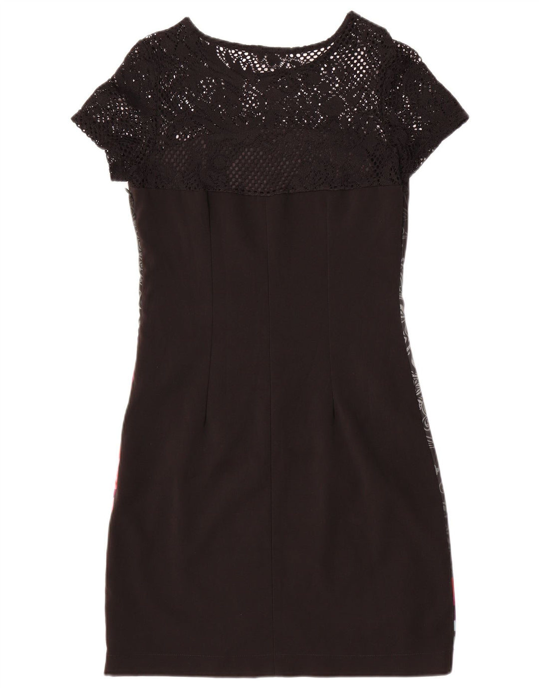 Desigual Robe fourreau graphique pour femme EU 38 Medium Noir Floral
