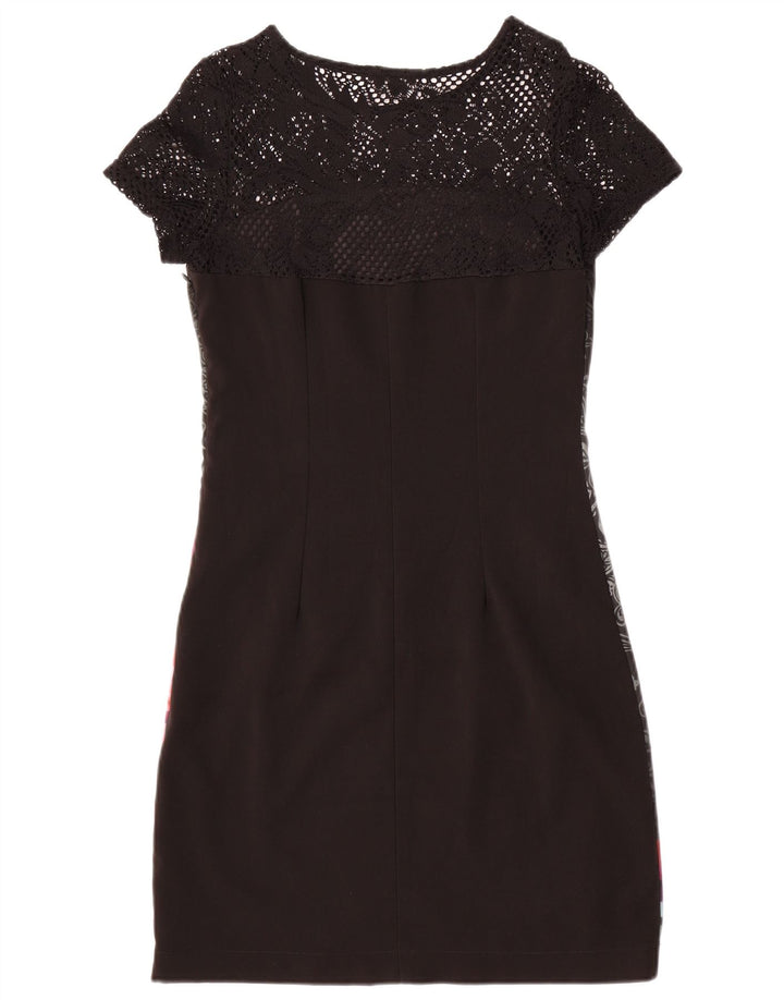 Desigual Robe fourreau graphique pour femme EU 38 Medium Noir Floral