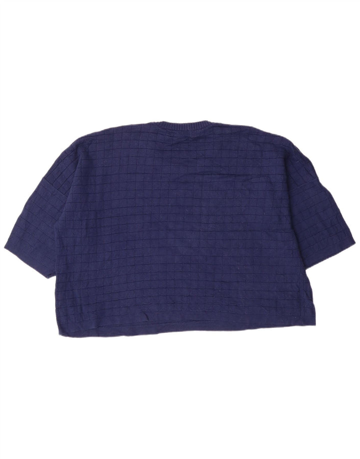 French Connection Pull à col rond pour femme UK 14 Bleu moyen Coton