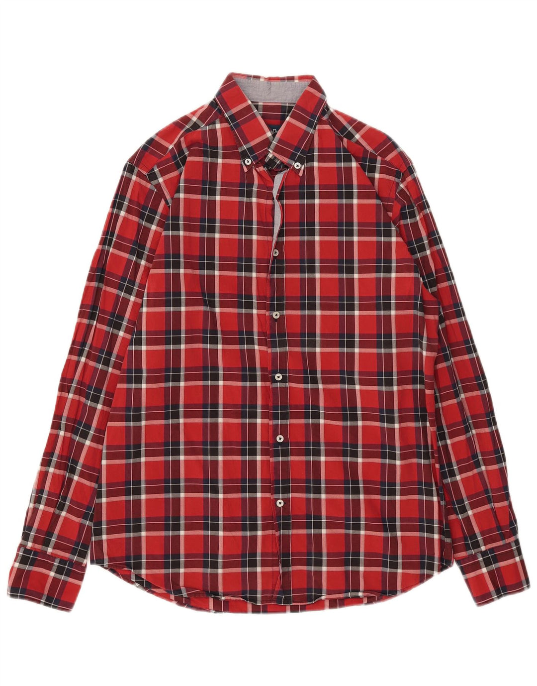 Massimo Dutti Chemise décontractée en flanelle pour homme, grand carreaux rouges