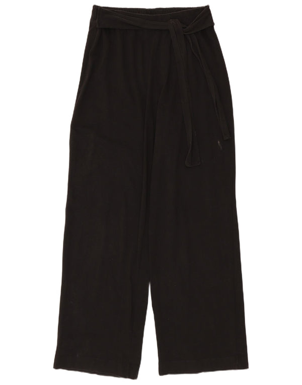 Zara Pantalon décontracté taille haute à jambe large pour femme Large W30 L31 Noir