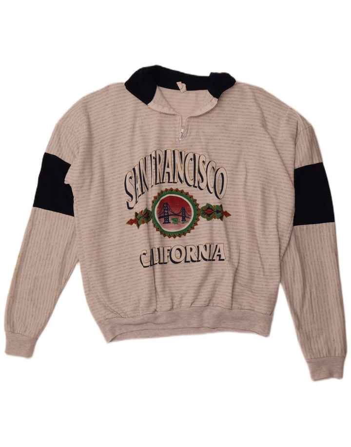 MAGIC Sweat-shirt graphique San Francisco pour hommes, grand gris rayé