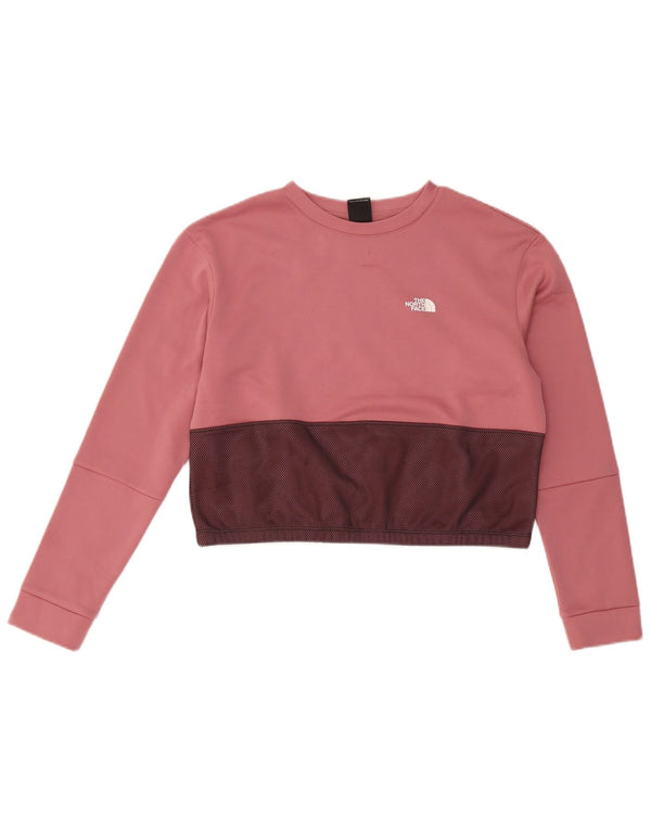 The North Face Womens Crop Sweatshirt Jumper UK 16 Grand Rose Colorblock
