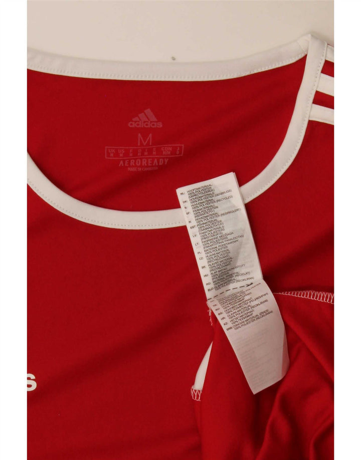Adidas Homme Aeroready T-Shirt Top Rouge Moyen Polyester Colorblock