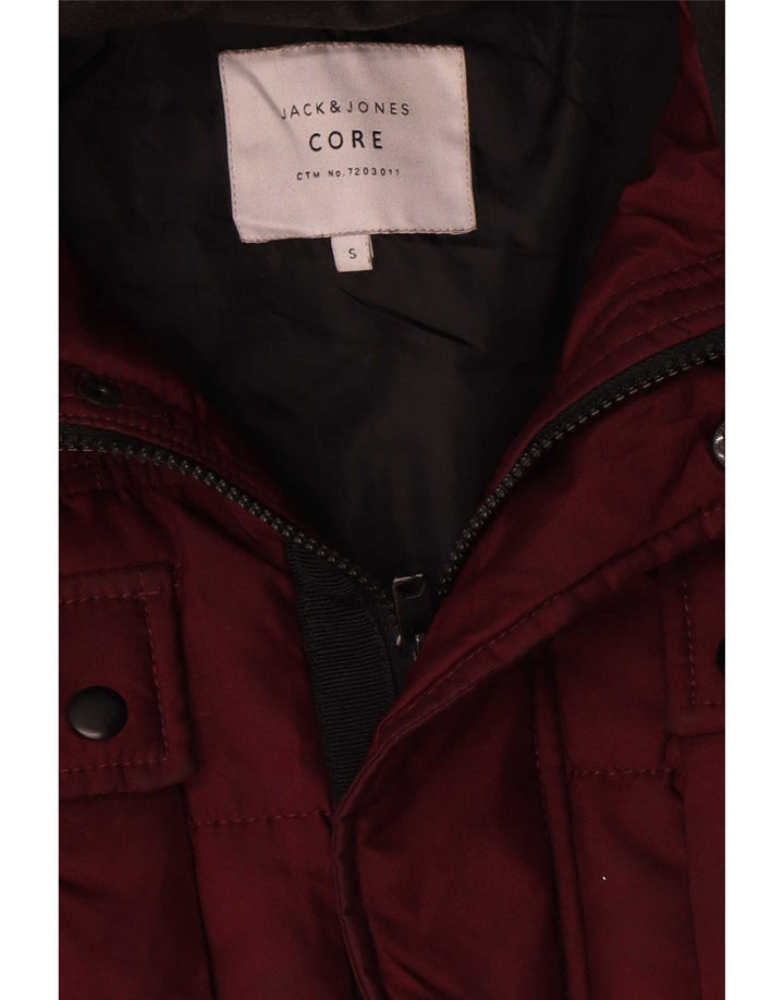 Jack & Jones Veste matelassée à capuche pour homme UK 36 Small Bordeaux Polyester