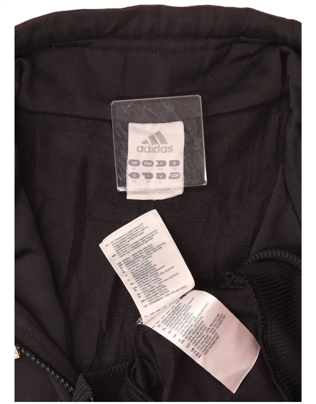 ADIDAS Veste de survêtement pour femme UK 12 Medium Noir Polyester