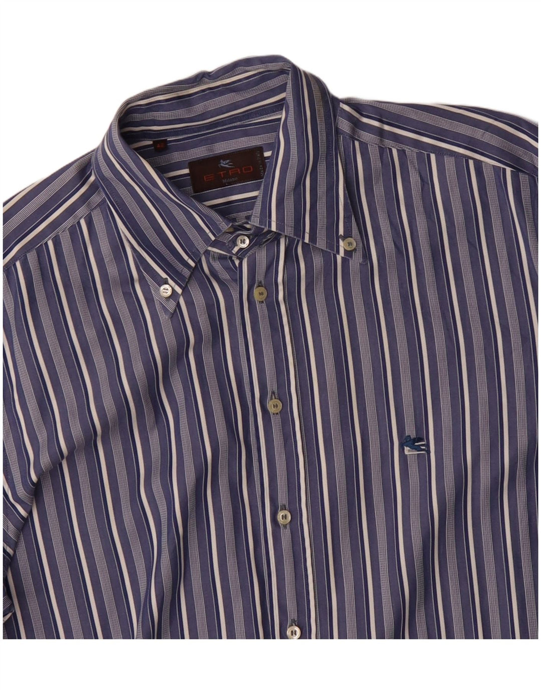 Etro Chemise Homme Taille 42 Grand Bleu Rayé Coton