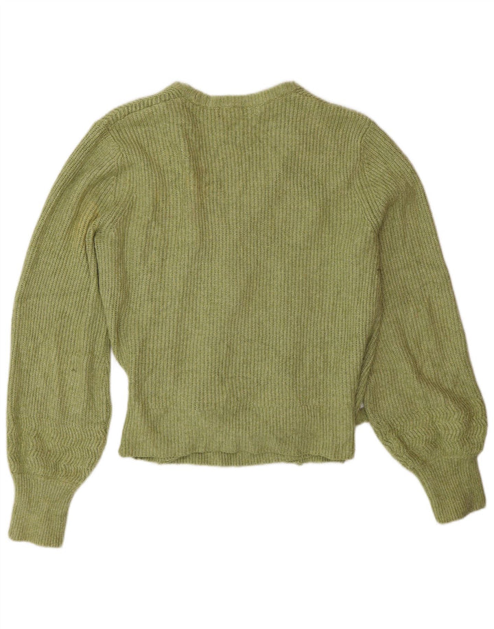 Marks & Spencer Pull Cardigan Wrap pour Femme UK 14 Coton Vert Moyen