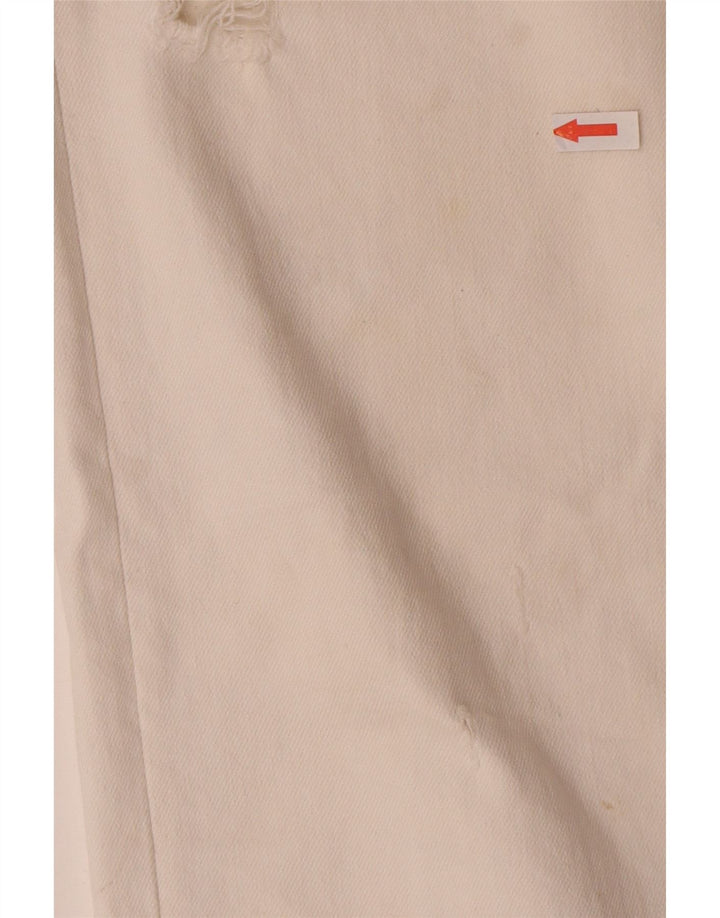 Zara Jean droit vieilli pour femme EU 44 XL W34 L28 Blanc