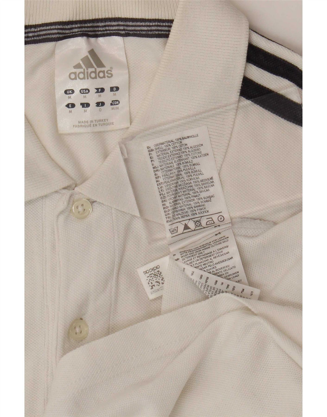 Adidas Polo Homme Blanc Moyen Coton