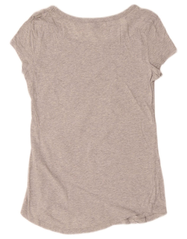 Benetton Femme Disney Graphic T-Shirt Top UK 10 Petit Gris Coton