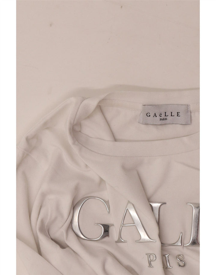 Gaelle Haut graphique à manches longues pour femme UK 6 XS Blanc