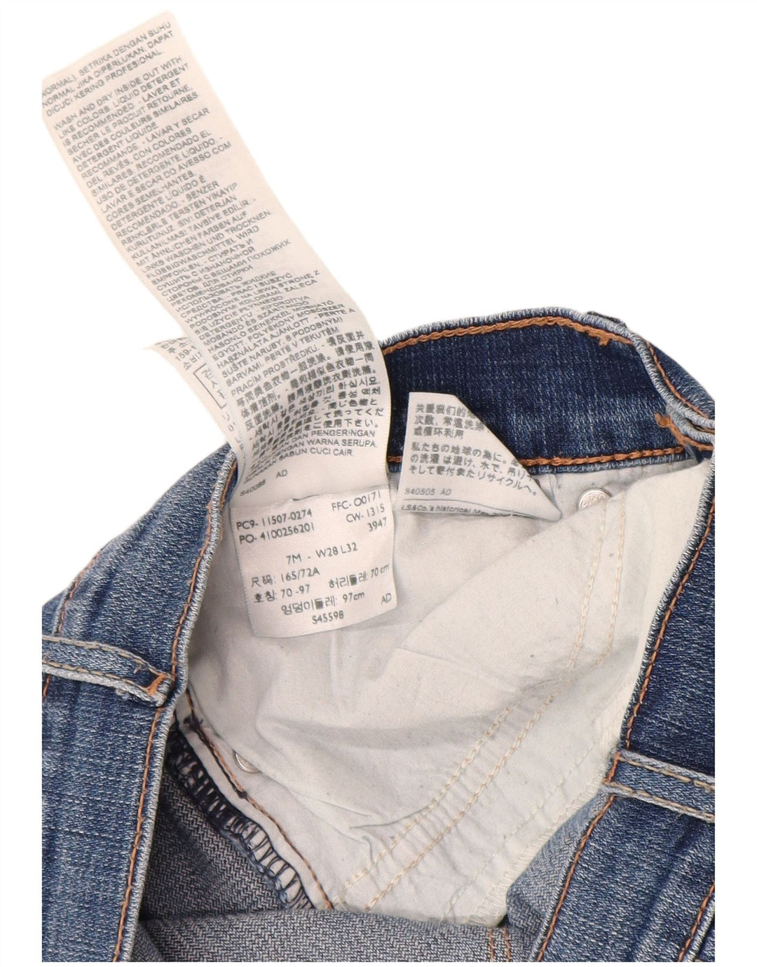 Levi's Jean Skinny 524 Femme US 7 Medium W28 L32 Bleu Coton