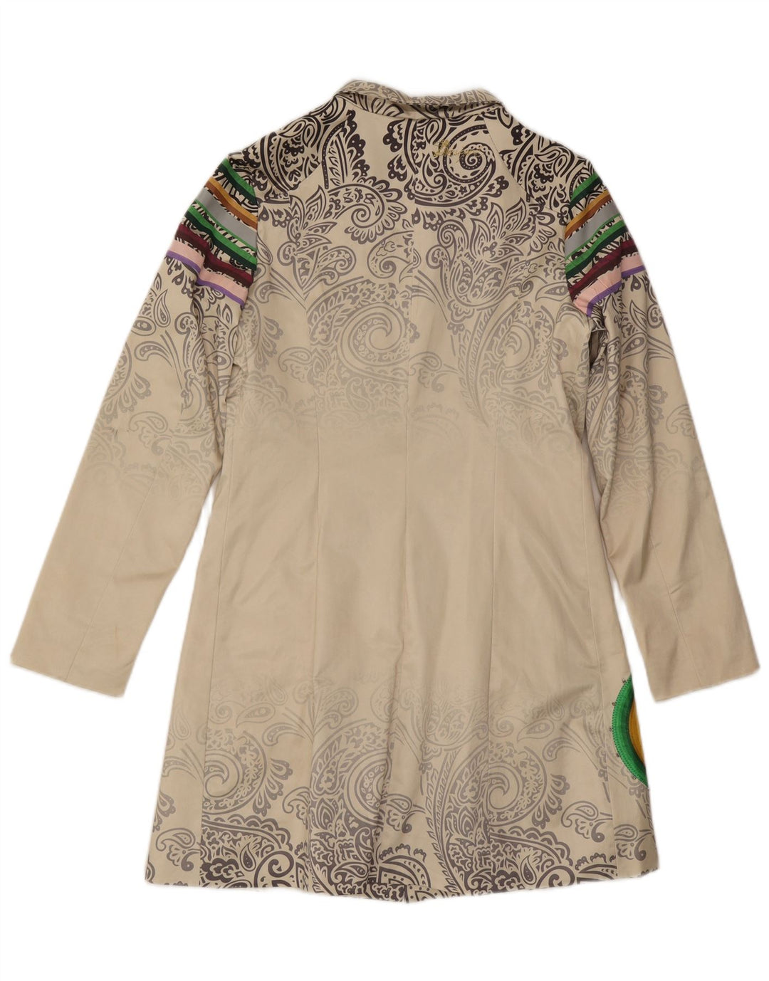 Desigual Manteau Femme EU 40 Moyen Blanc Paisley Coton